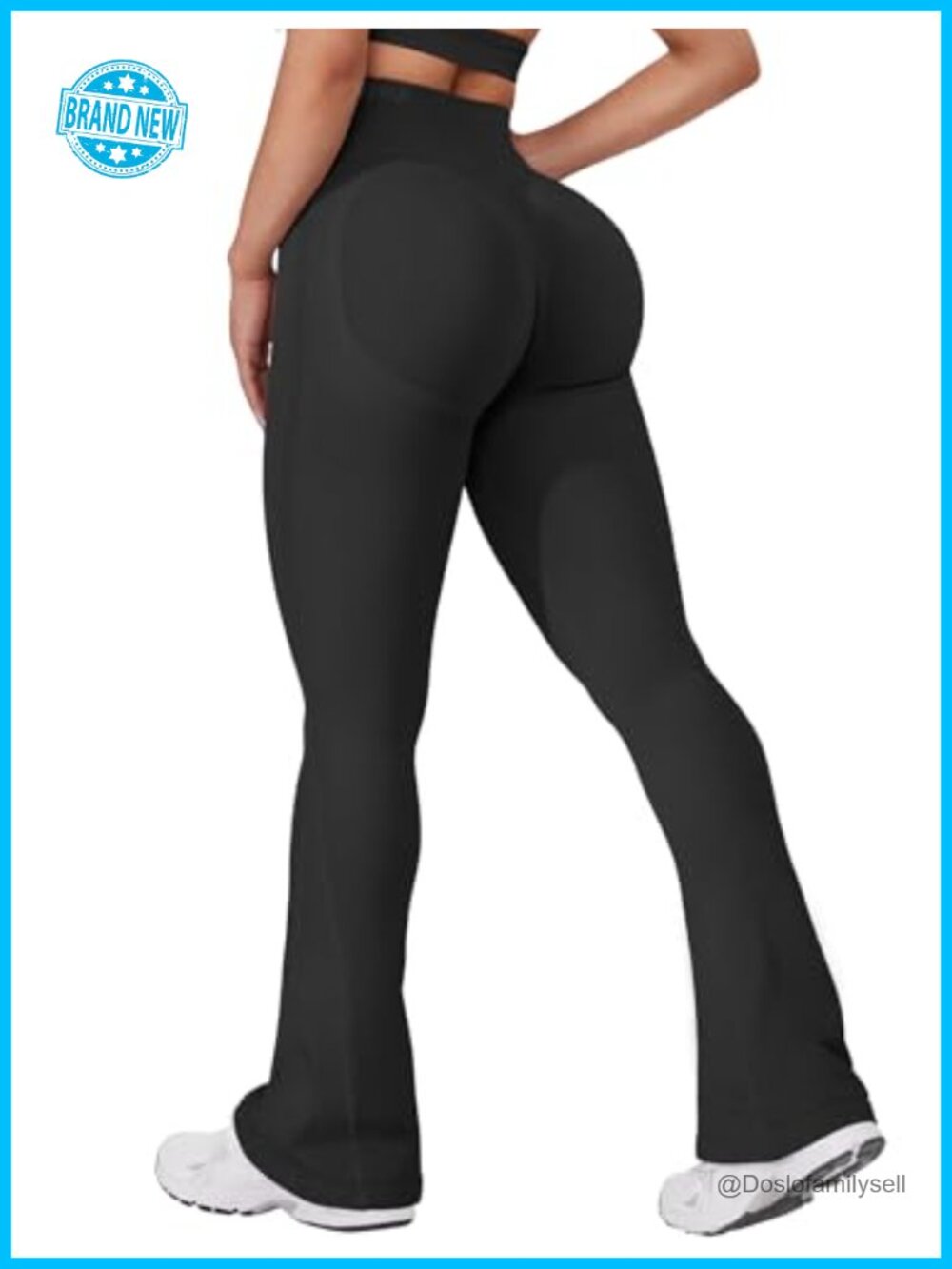 Mini Flared Impact Leggings 30" Seamless Hidden Scrunch Yoga Pants Bootcut High - Picture 1 of 6